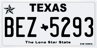 TX license plate BEZ5293
