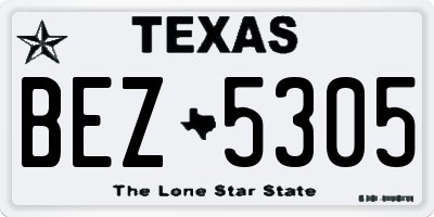 TX license plate BEZ5305
