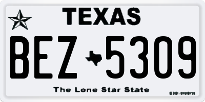 TX license plate BEZ5309