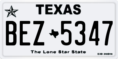 TX license plate BEZ5347