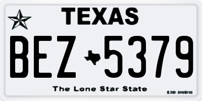 TX license plate BEZ5379