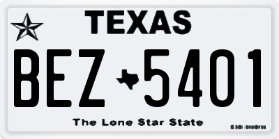 TX license plate BEZ5401