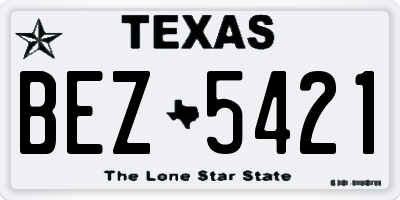 TX license plate BEZ5421
