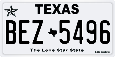 TX license plate BEZ5496