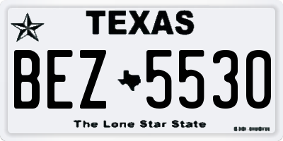 TX license plate BEZ5530