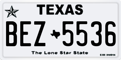 TX license plate BEZ5536