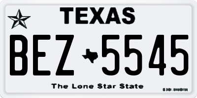 TX license plate BEZ5545