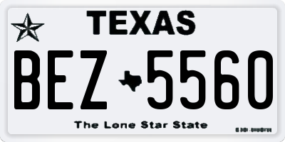 TX license plate BEZ5560