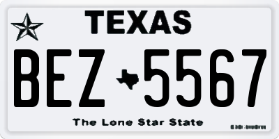 TX license plate BEZ5567