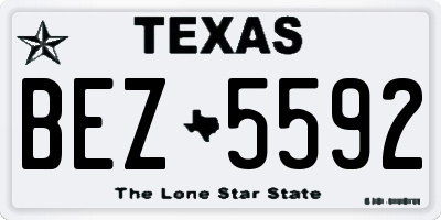 TX license plate BEZ5592