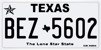 TX license plate BEZ5602