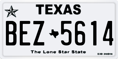 TX license plate BEZ5614