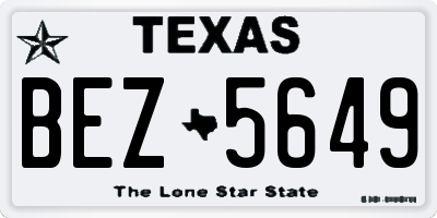 TX license plate BEZ5649