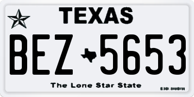 TX license plate BEZ5653