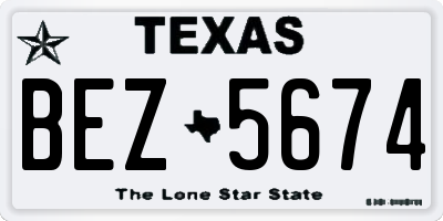 TX license plate BEZ5674
