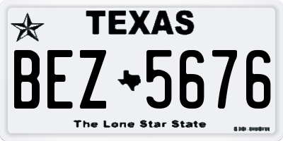 TX license plate BEZ5676
