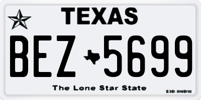 TX license plate BEZ5699