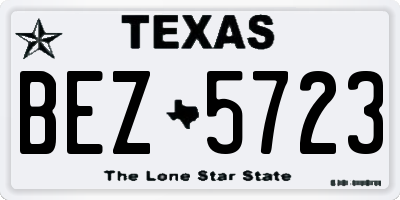TX license plate BEZ5723