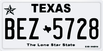 TX license plate BEZ5728