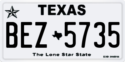 TX license plate BEZ5735