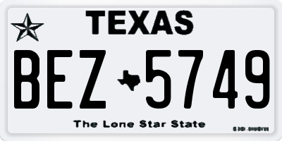 TX license plate BEZ5749