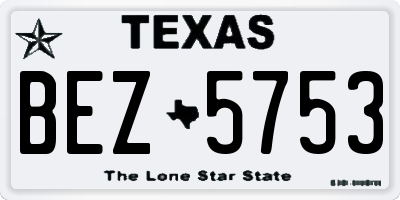 TX license plate BEZ5753