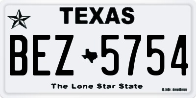 TX license plate BEZ5754