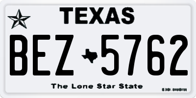 TX license plate BEZ5762
