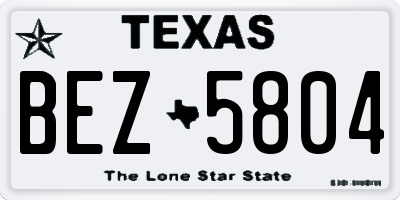 TX license plate BEZ5804