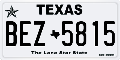 TX license plate BEZ5815