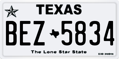 TX license plate BEZ5834