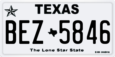 TX license plate BEZ5846