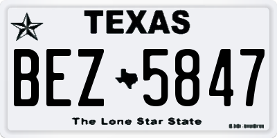 TX license plate BEZ5847