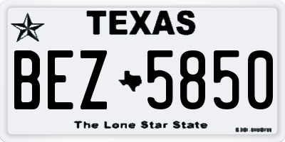 TX license plate BEZ5850