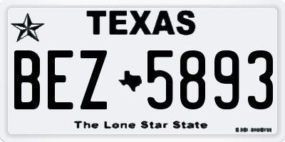 TX license plate BEZ5893