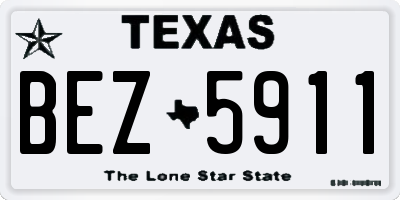 TX license plate BEZ5911