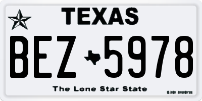 TX license plate BEZ5978