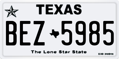 TX license plate BEZ5985