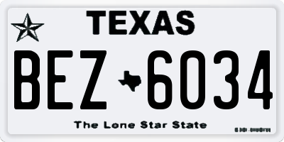 TX license plate BEZ6034