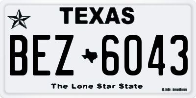 TX license plate BEZ6043