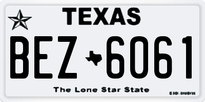TX license plate BEZ6061