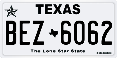 TX license plate BEZ6062