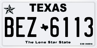 TX license plate BEZ6113