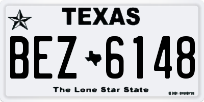TX license plate BEZ6148