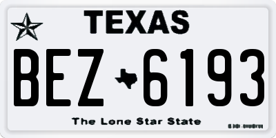 TX license plate BEZ6193