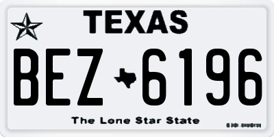 TX license plate BEZ6196