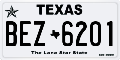 TX license plate BEZ6201