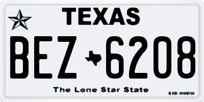 TX license plate BEZ6208