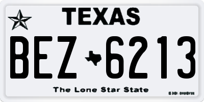 TX license plate BEZ6213