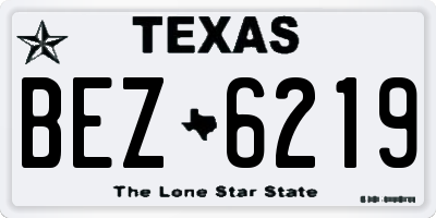 TX license plate BEZ6219